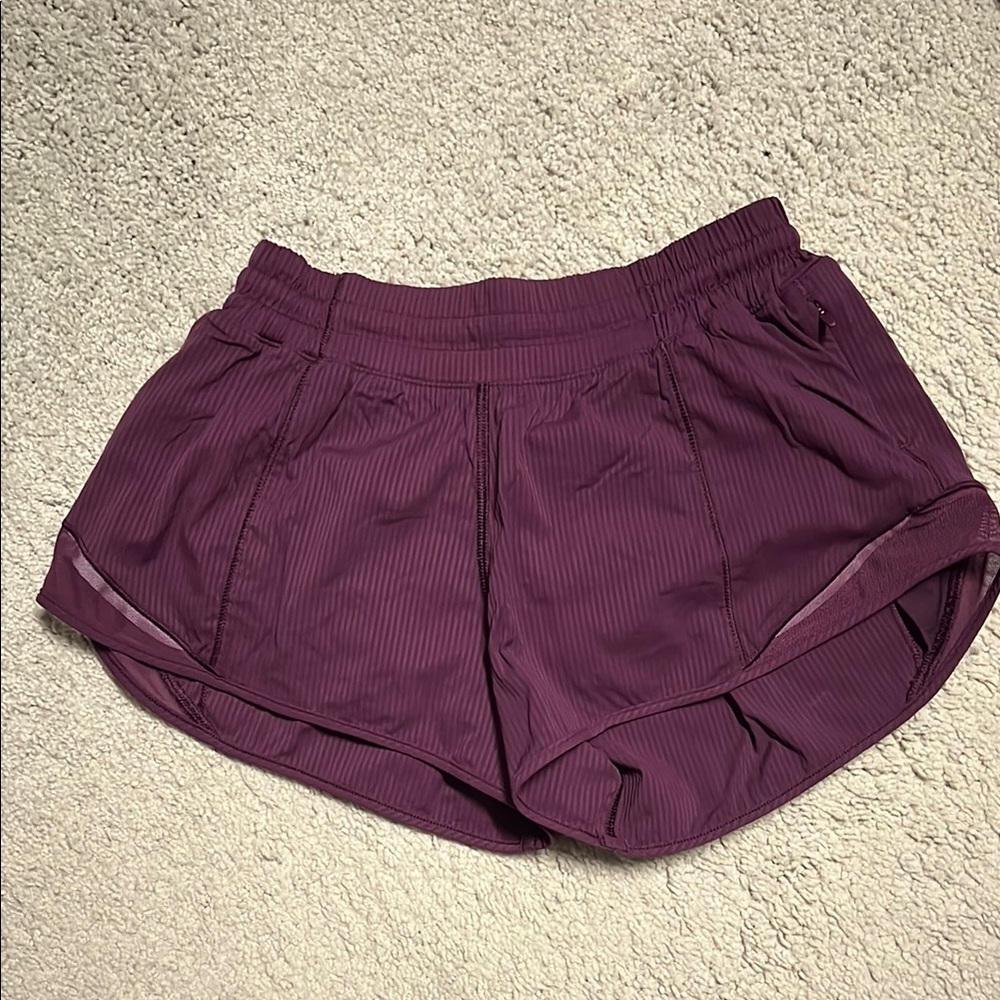Lululemon Athletica Purple Athletic Shorts with Curved Hems